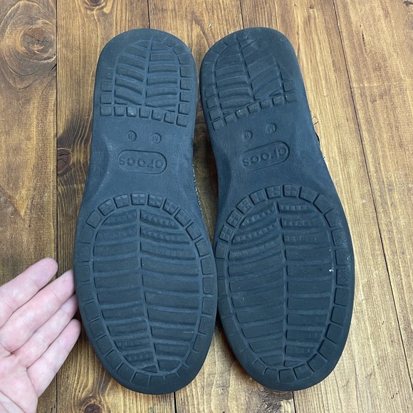 Crocs Mens Santa Cruz Slip on loafers in linen black size 8 - Picture 5 of 10